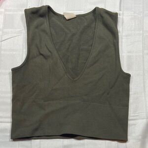 Elegant Dark Green Sleeveless Top